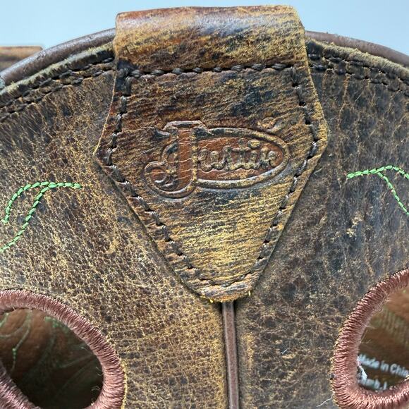 Justin Stampede Square Toe Western Boot Men\'s 9D Brown Leather Cowboy main image 3